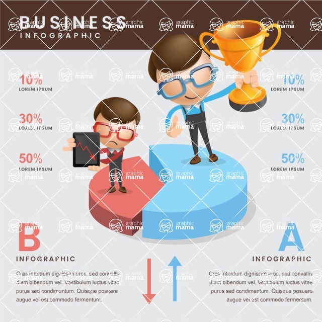Infographic Templates Collection - Vector, Photoshop, PowerPoint, Google Slides - Business Comparison Infographic Template with Illustrations